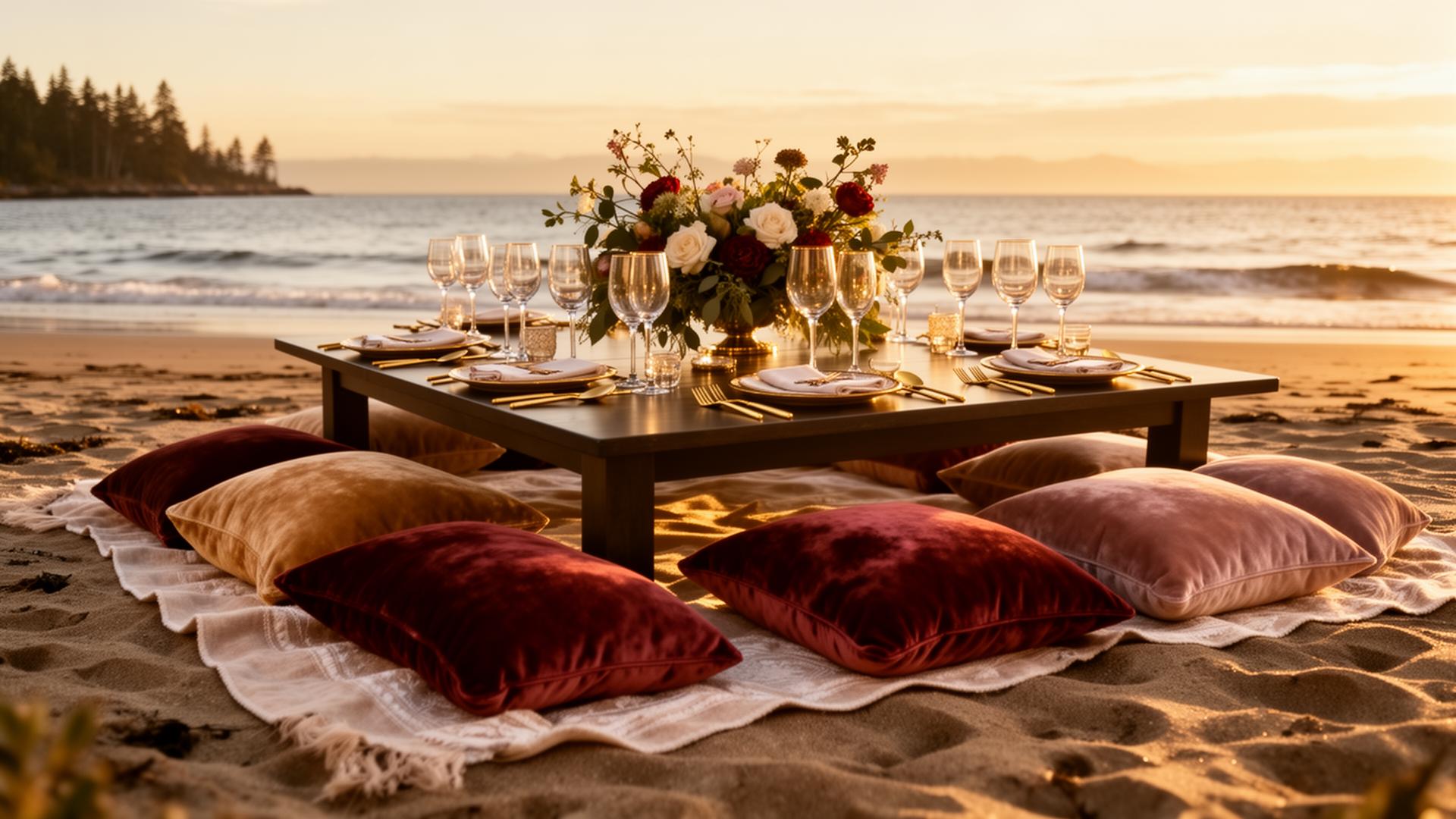 Bespoke luxury picnic styling on Vancouver Island